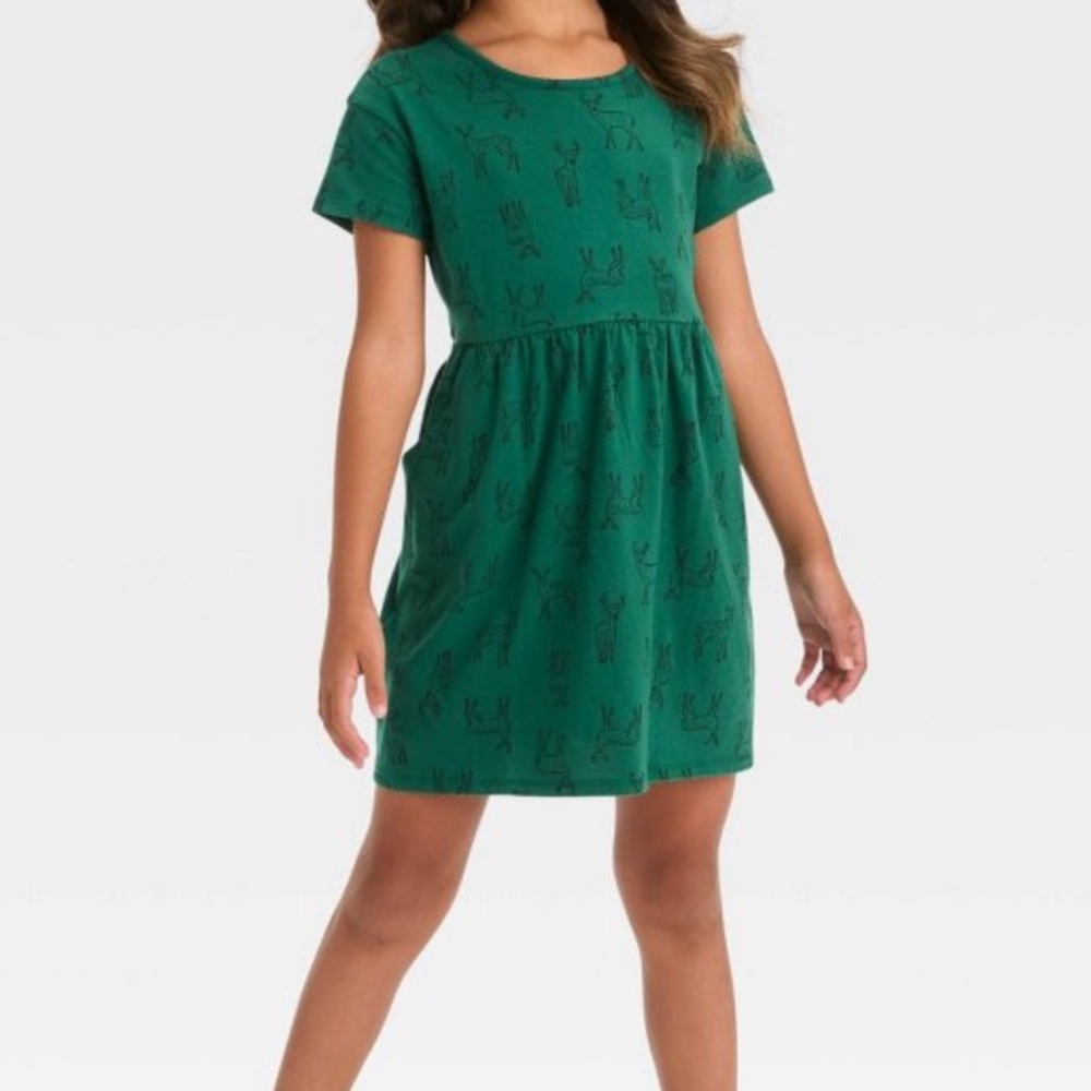Short-sleeve skater dress for kids